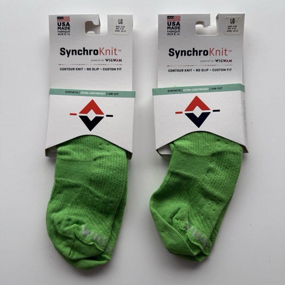 Lot 2 WIGWAM Catalyst SynchroKnit Contour No Slip Tab Sock Large M 9-12 W 10-13